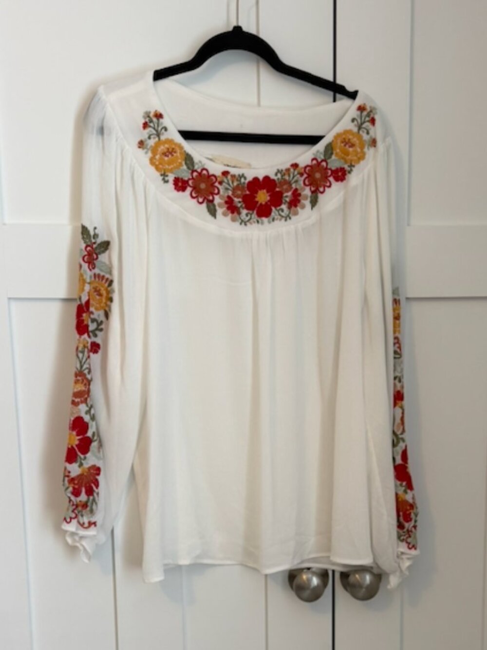 Savanna Jane  - Plus Sized - Embroidered Long Sleeved Top